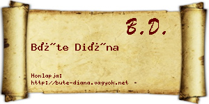 Büte Diána névjegykártya